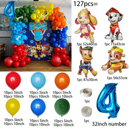 1set Paw Patrol Balloons Kids Birthday Party Supplies Cute Cartoon Anime Patrol Canine Theme Party Decoration Chase Toy Gifts