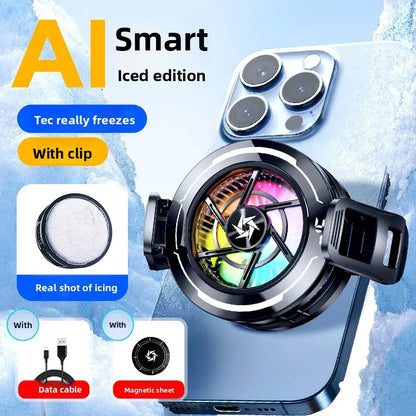 Cooling Phone Fan 15W Cell Phone Cooler Radiator Magnetic Cell Phone Game Cooler for Cell Phone Portable Fan Cooler Phone Fridge