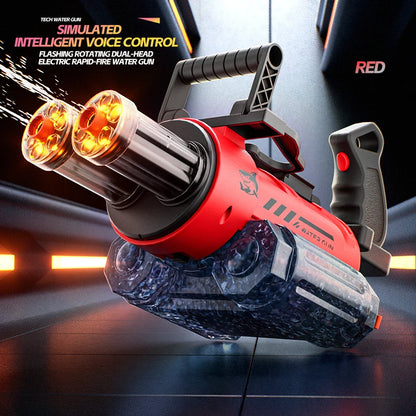 AI Voice Control Electric Gatling Water Gun High Pressure Shooting Summer Outdoor Battle Toy Kids Boys Holiday Gift