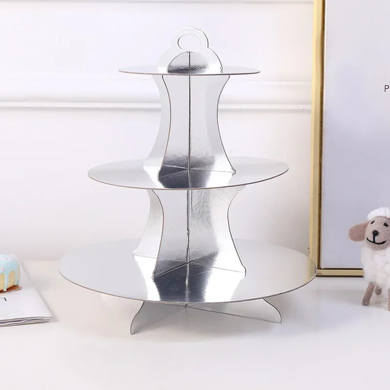 Shiny Silver Tableware Set Metallic Paper Plates Cups Holographic Tablecloth For Adult Birthday Wedding Party Decorations