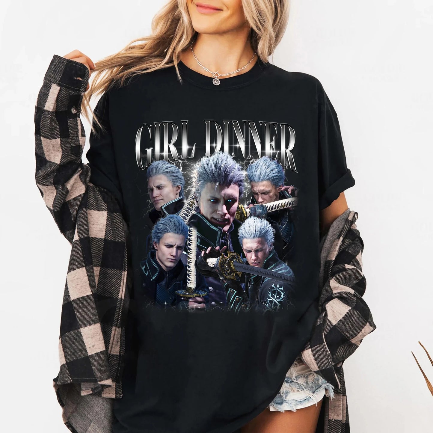 Devil May Cry Vergil Printed Women's T-shirt Fashion Trend Top Spring/Summer Pure Cotton Unisex Short Sleeve T-shirt