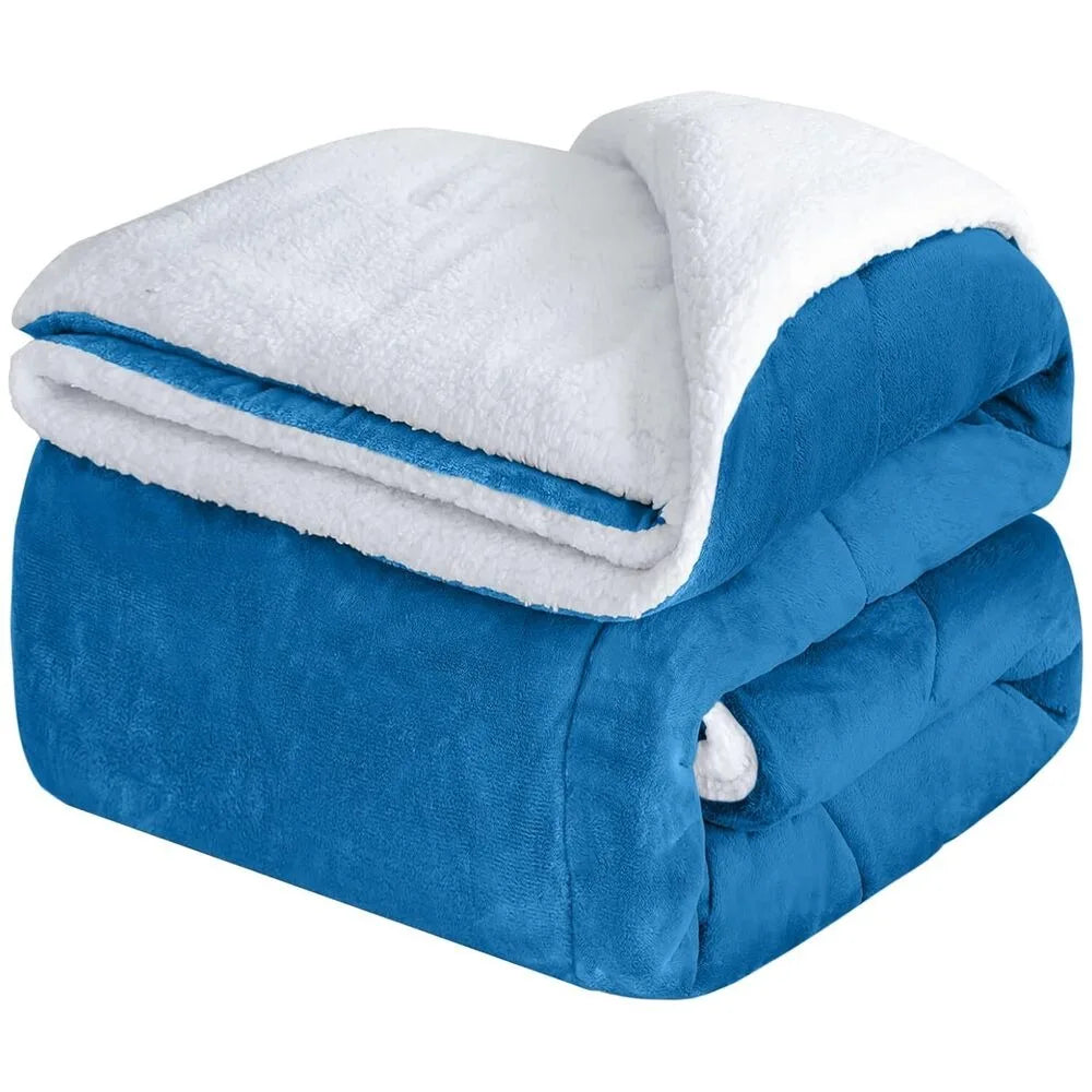 Fluffy Sherpa Fleece Blanket Throw Single Double King Cozy Warm Sofa Bed Throws