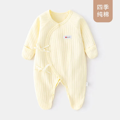 Hand-Wrapped Foot Onesie Baby Cotton Butterfly Clothes Newborn Clothes Newborn Baby Monk Clothes Ha Yi Climbing Clothes