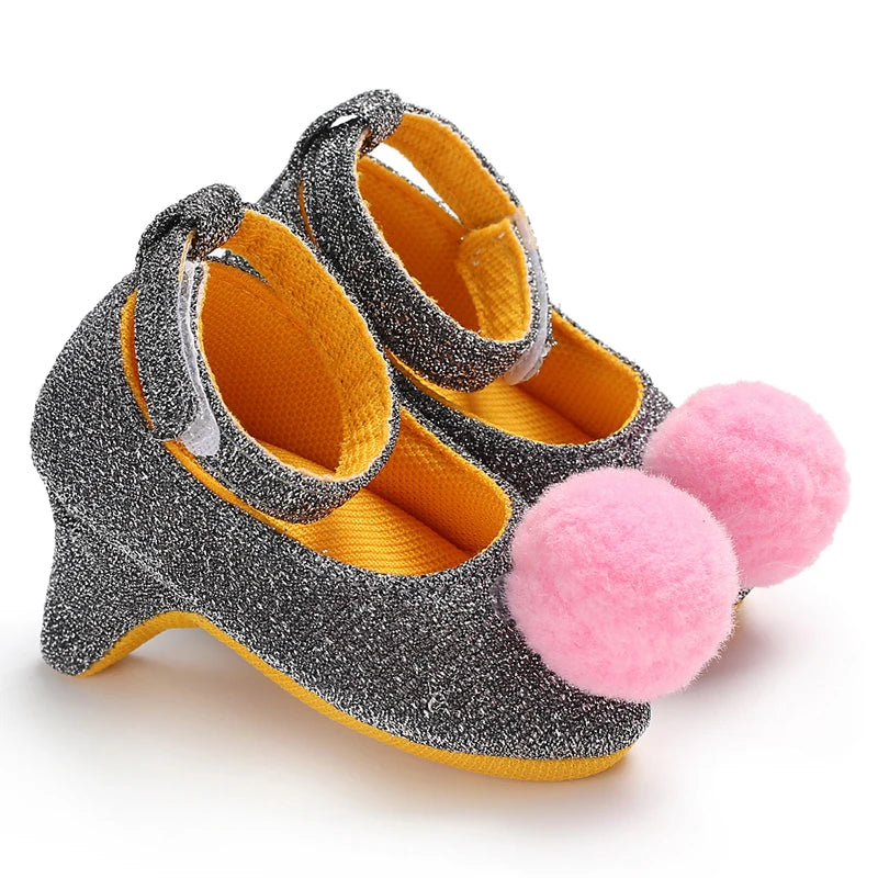Infant Pre-Walker Shoes 0-18M Baby Girls Princess Bow Shoes Solid Color Fashion Party Walking Footwear