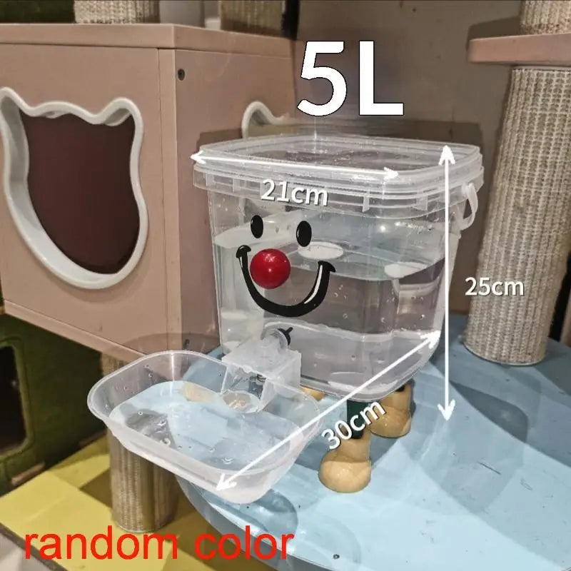 1 Set 3/5/8/10L Cartoon Pet Automatic Water Dispenser No-Electricity Auto Water Bowl Large Capacity Pet Drinking Fountain