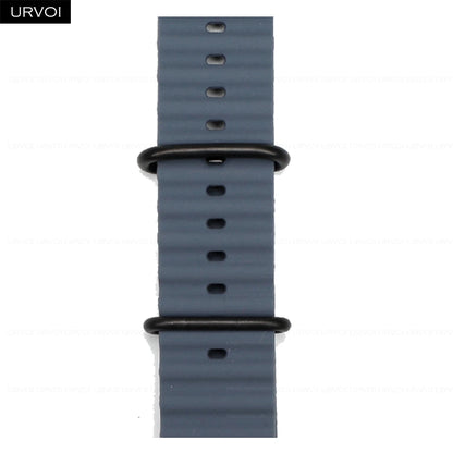 URVOI Ocean Band for Apple Watch Ultra 4 3 2 Strap Series 12 11 10 SE Sport Band for iWatch Silicone Wristband Black Buckle 49mm