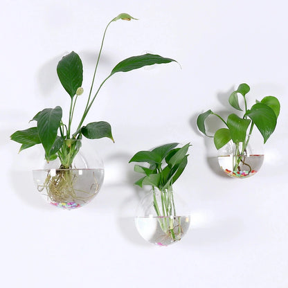 2/4/6/8 Pack Wall Hanging Glass Terrarium - Self-Watering Hydroponic Planter for Home Office Decor, Handmade Round Crystal Vase