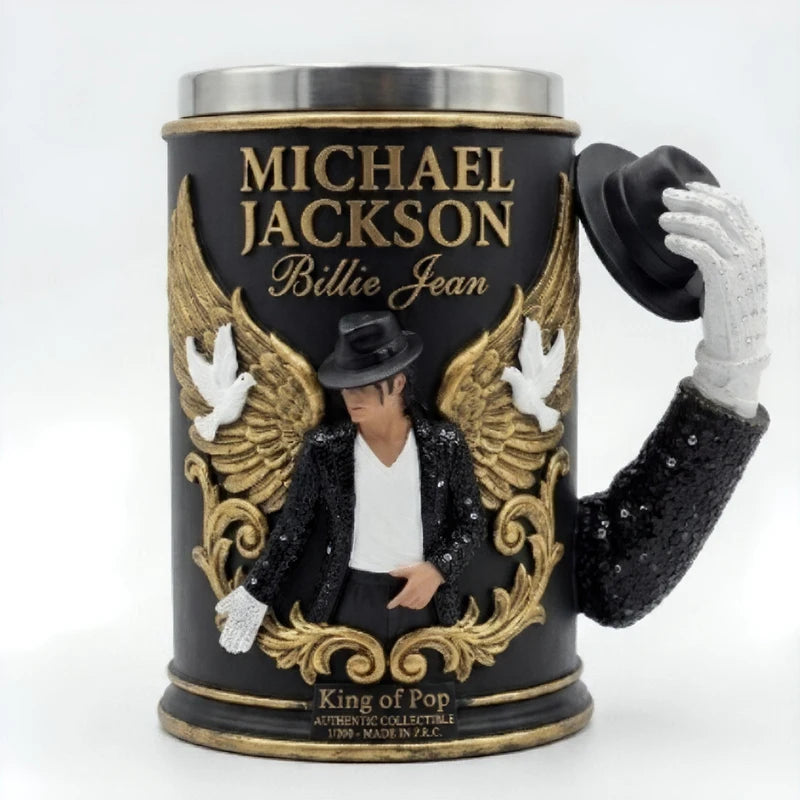 Unique Spark Plug Michael Jackson 3D Resin Mug Stainless Steel Inner Liner Creative Collectible Coffee Cup Home Drinkware Gift