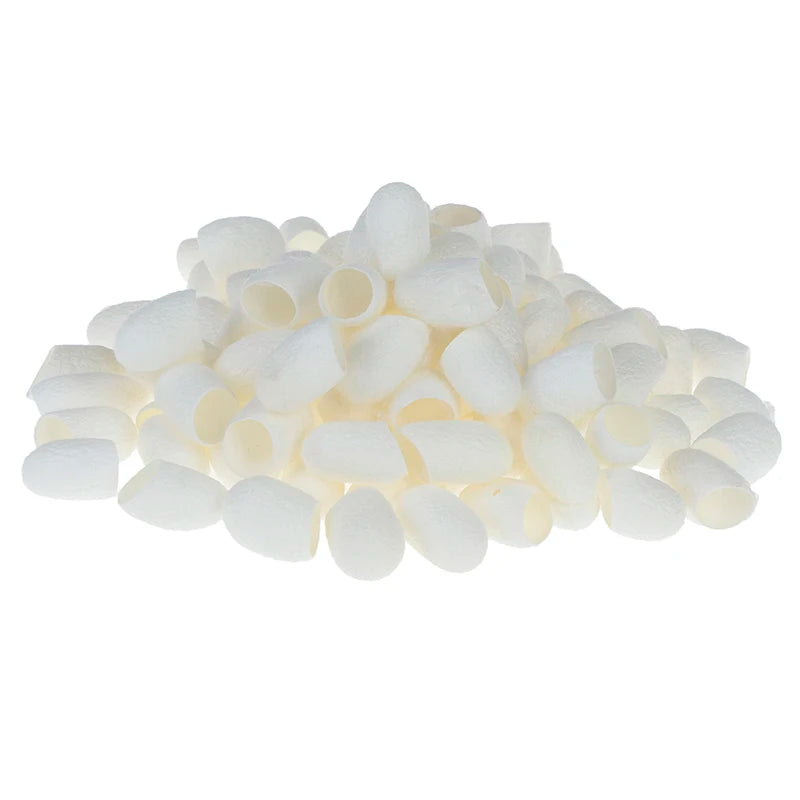 100Pcs/set Hot Sale Organic Natural Silk Cocoons Silkworm Balls Face Skin Care Scrub Purifying Acne Anti Aging Whitening
