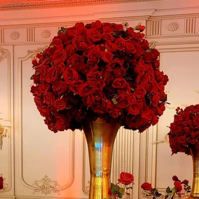 70/60/30cm White Rose Green Plants Leaf Artificial Flower Ball Wedding Table Centerpiece Decor Marriage Banquet Road Lead Floral