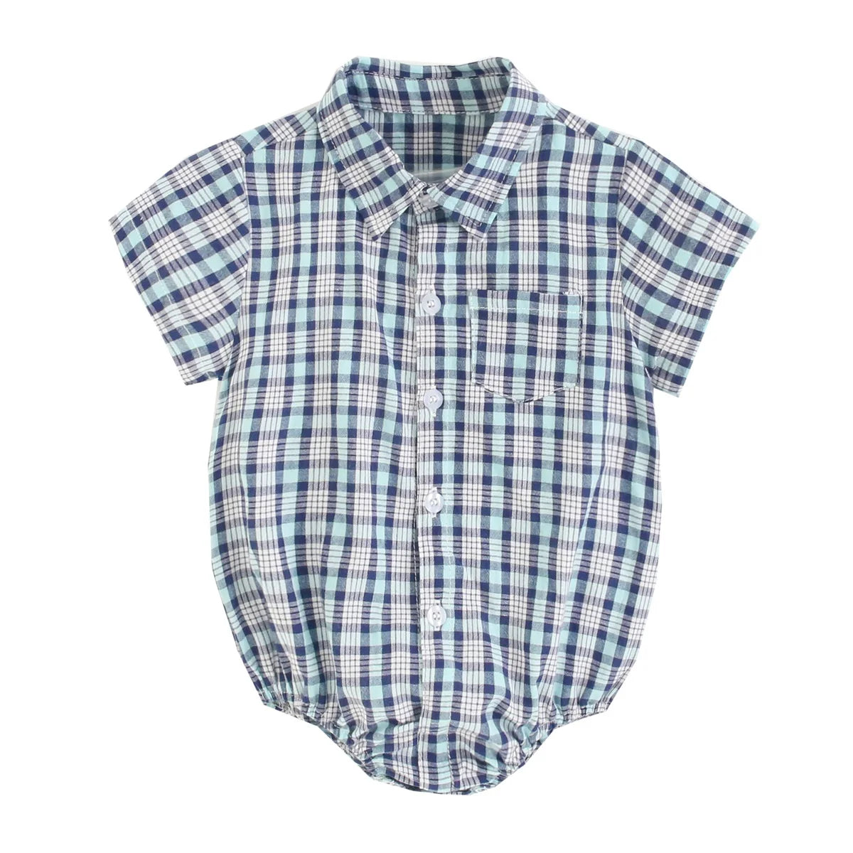 Sanlutoz Cotton Baby Boys Bodysuits Fashion Newborn Clothes for Baby Boy Short Sleeve Summer Baby Clothing Plaid