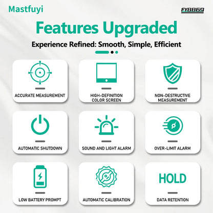 MASTFUYI Pinless Moisture Meter, Water Leak Finder, Non-Invasive Ball Sensor for Wood, Drywall, Flooring in Homes & RVs