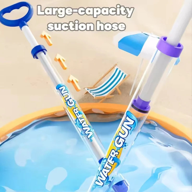 Pull-Type Water Gun, Clear Tube Squirt Shooter, Summer Water Toy for Beach, Pool, Drifting & Outdoor Party Activities