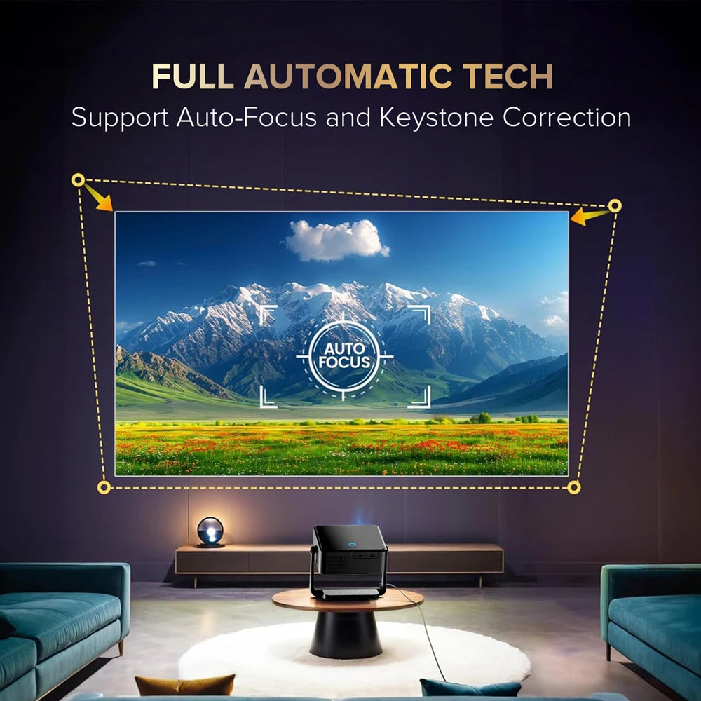 Fintex C6 Ultra Projector 4K FullHD 18000Lumen 1080P HDR10 Proyector 800 ANSI AndroidTV9.0 ASA3.0 Auto Focus Portable Projectors
