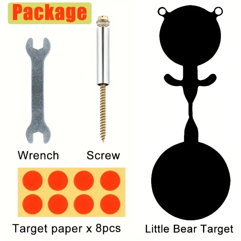 360 ° Rotation 3mm Steel Bear Bird Rooster Shooting Targets - Suitable for BB Guns, Air Rifles,Pistols Outdoor Shooting Practice