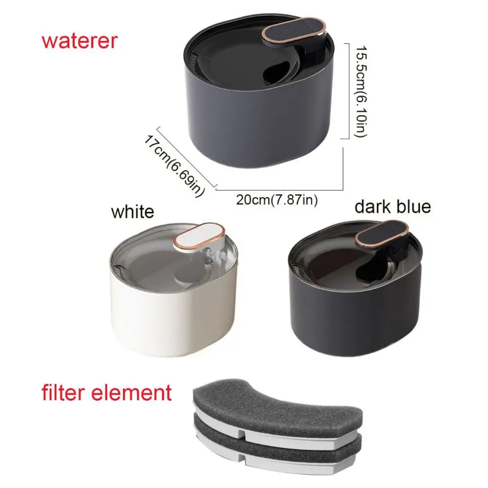 3L Automatic Cat Water Fountain™ with Auto Sensor, USB Plug & Large Capacity – Electric Pet Water Dispenser, Grey, White & Dark Blue | FlipStylez LLC®