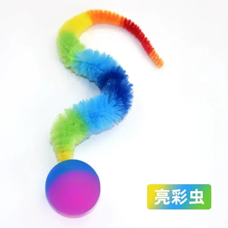 1/5/10PCS Cat interactive toys Tickle Cat Colorful bouncing ball Pet supplies Puzzle teasing indoor cat caterpillar elastic toy