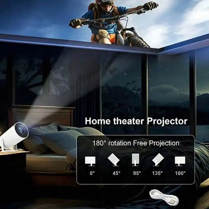 Projector - Supports 4K resolution, brightness 5000 lumens, 240 °   Full-angle projection, automatic keystone correction and autofocus, WiFi 6 and Bluetooth 5.3 wireless projection, ultra-quiet design ≤26 decibels
