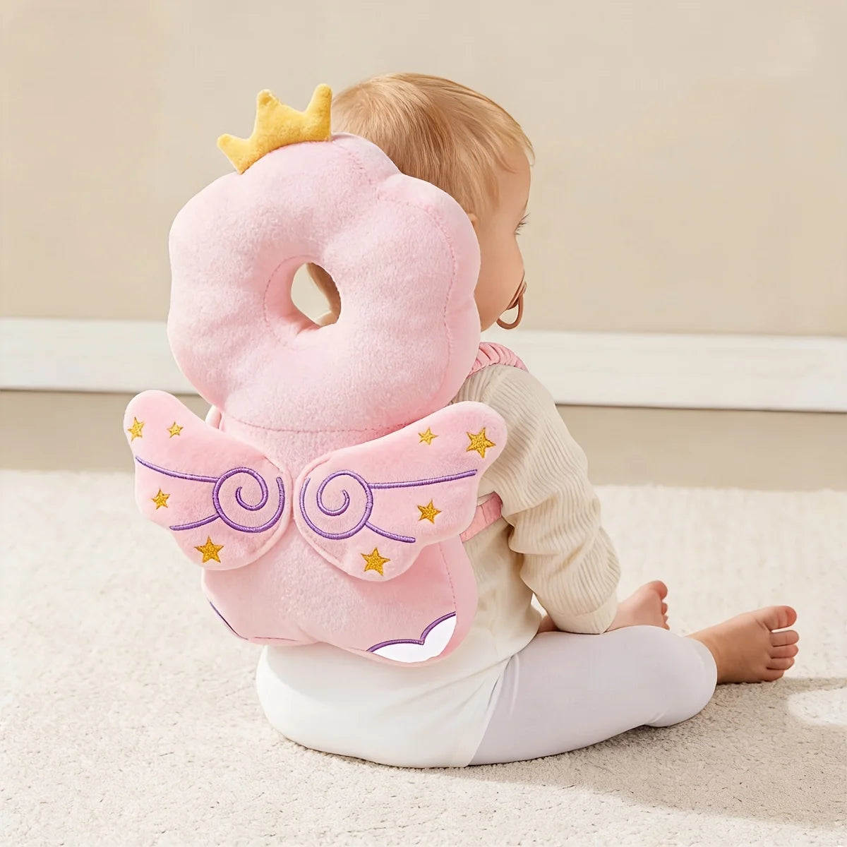 1pc Baby Head Protector Pillow - Protective Backpack, Anti-Fall Head Pillow, Adjustable Baby Head Protection Pad, Comfortable, Cute Cartoon Design, Suitable for Baby Walking and Crawling