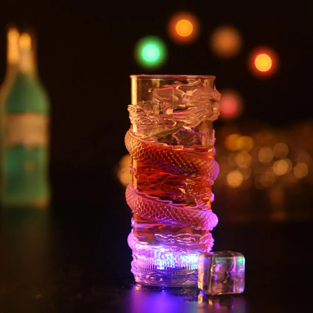 Hot Sell 285ml Creative Party Cups Dragon LED Flashing Color Change Water Activated Light Up Beer Whisky Cup Mug Tableware