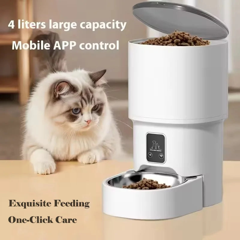 Automatic Dog Cat Feeder Smart Timer Quantitative App Remote Control Visible Food Dispenser For Puppy Kitten Pet Supplies