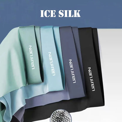 4Pcs Men's Underwear Ice Silk Mesh Boxer Shorts Sexy Panties Man Underpants Thin Male U Convex Lingerie Wholesale Lots L-6XL