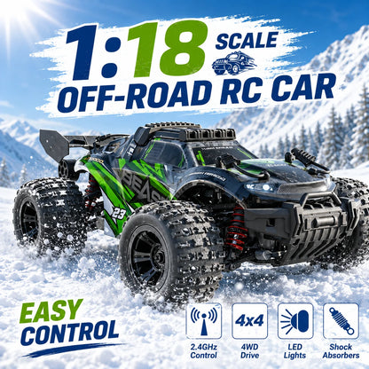 ZNLYRION RC Off-Road Car 1:18 Scale 118Pro 4-Wheel Drive 45km/h Terrain Racing Buggy Metal Bottom Plate Independent Suspension RC Toy For Adults Kids