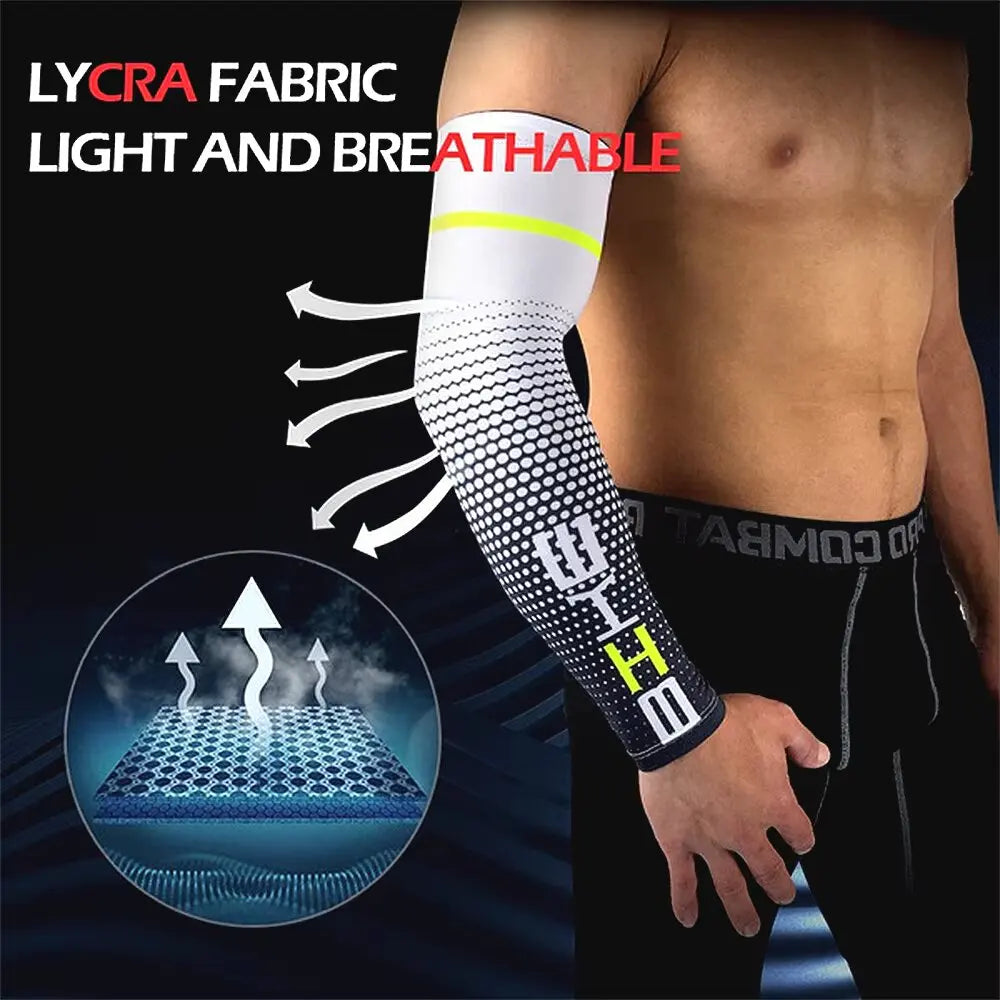 1/3Pairs Unisex Cycling Running Sports Sleeve Arm Cooling Sleeves UV Sun Protection Cuff Cover Protective Elastic Arm Sleeves