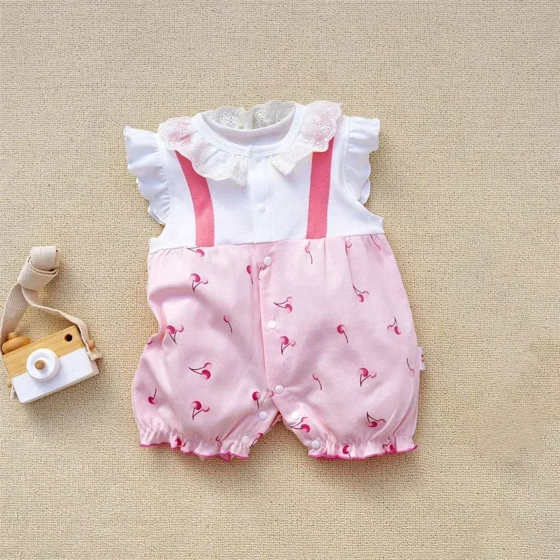 3-18 Month baby Summer clothes rompers girls overalls short Sleeve bodysuit cotton baby clothing jumpsuit newborn Girl onesies