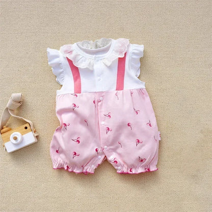 3-18 Month baby Summer clothes rompers girls overalls short Sleeve bodysuit cotton baby clothing jumpsuit newborn Girl onesies
