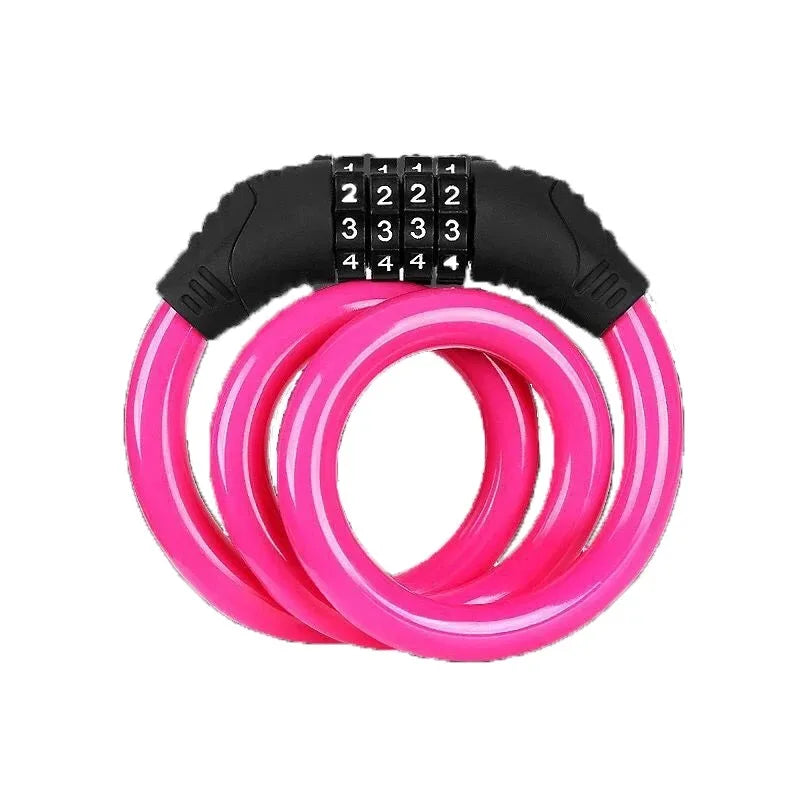 Bicycle Locks Anti-theft Mtb Bike Steel Wire Padlock 4Digit Password Electric Scooter Motorcycle Locks MTB Bicycle Accessories