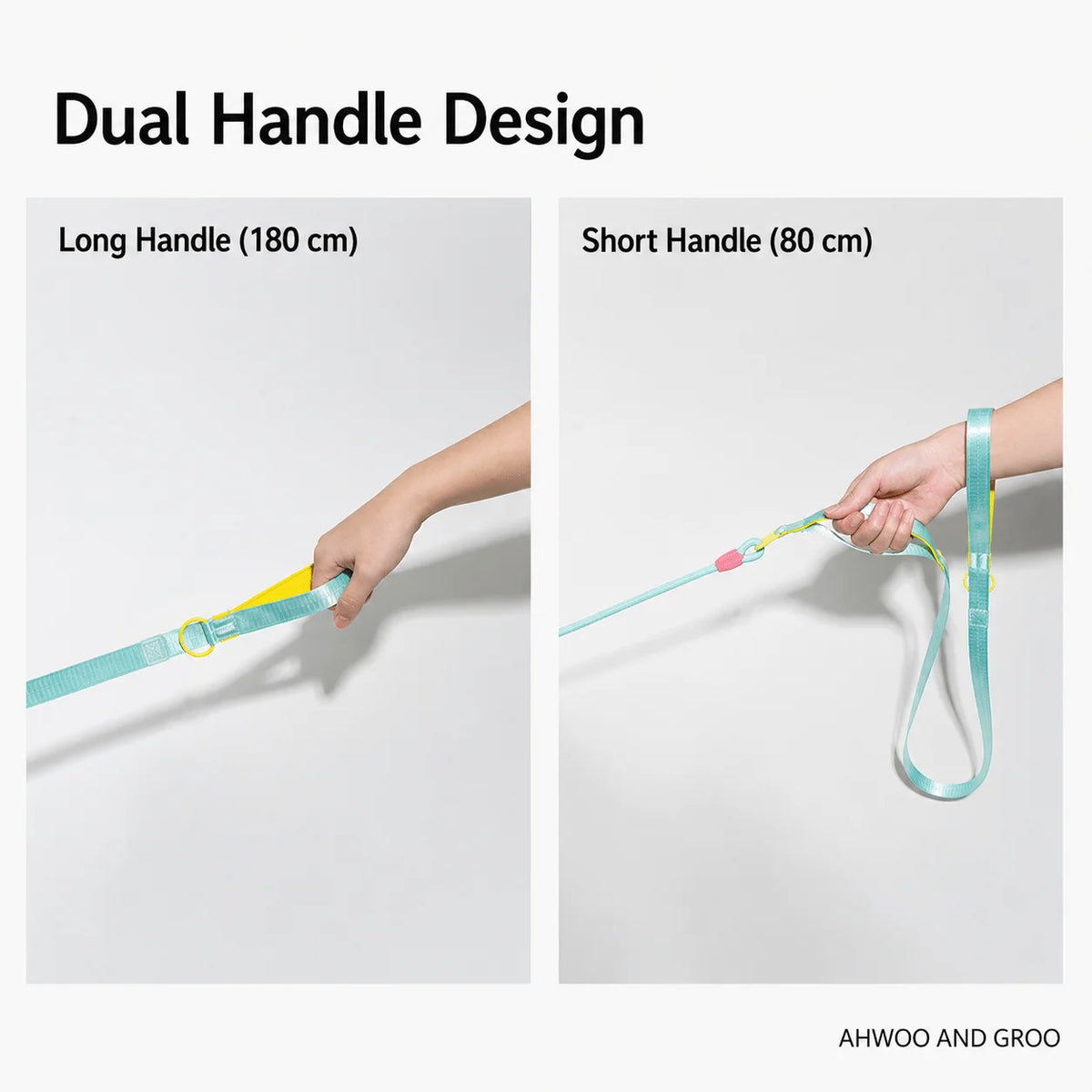 Double Handle Pet Dog Training Round Rope Light Weight Nylon P Chain Adjustable for Small Medium Dogs Walking Leash Pet Supplies