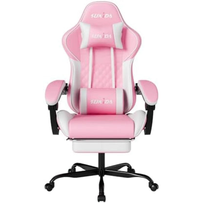 Ergonomic Video Gamer Chairs Gaming Computer Chairs Gamer Chairs for Adults Massage Lumbar Support Swivel Height