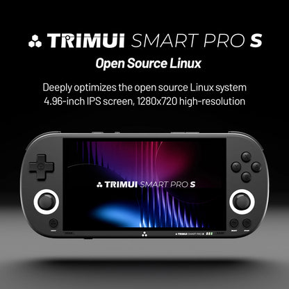 Trimui Smart Pro S Handheld Game Console 4.96'' IPS Screen Linux System Joystick RGB Lighting Retro Video Game Smartpros Gifts