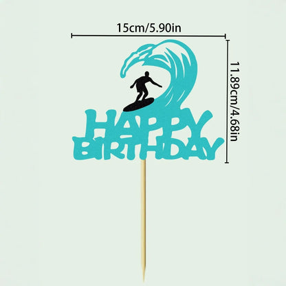 Weightlifting Cake Topper Happy Birthday Sports Pump Iron Kids Boy Man Party Baby Shower Cupcake Decoration Baking Supplies DIY