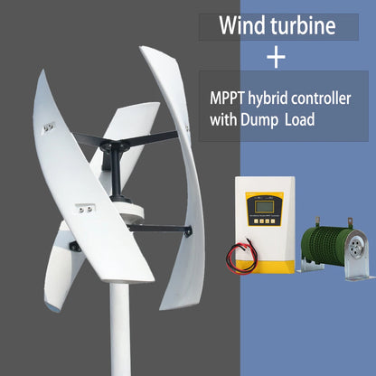 Vertical Axis Wind Turbine 3000W 48V 24V 12V Wind Generator VAWT Home Small Windmill Free Energy With MPPT Charging Controller