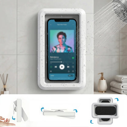 Waterproof Shower Phone Holder Rotation Angle Adjustable Telescoping Wall Mount Phone Holder for Bathroom Kitchen Bracket Stand