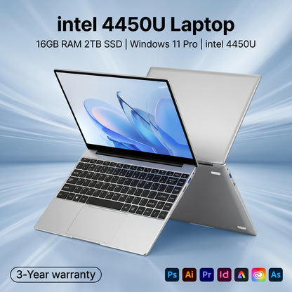 Ultra Slim 14.1" Laptop Intel 4405U Windows 11 Pro 16GB 1TB/2TB Notebook Gamer 1920*1080 Display Office Study Computer PC