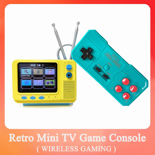 Retro Mini TV Game Console with Wireless Controller Built-in 168 Classic Games Handheld Game Player Support AV Output for Kids