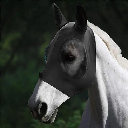 1pc Stretch Horse Fly Mask Mesh Bug Eye Cover Anti Insect Equine Face Shield for Summer Pasture Use