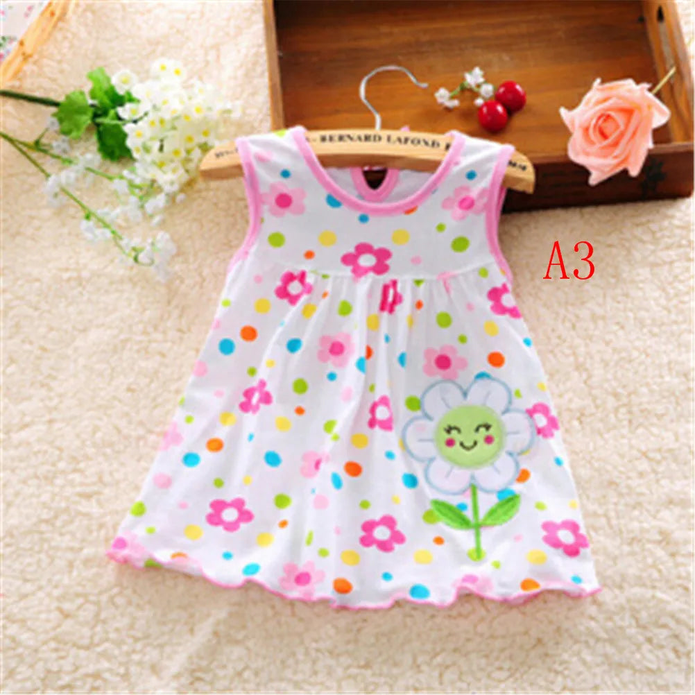 Baby Girls' Printed Dress | Sleeveless Design & Gathered Skirt | Everyday Wear, Portraits & Celebrations