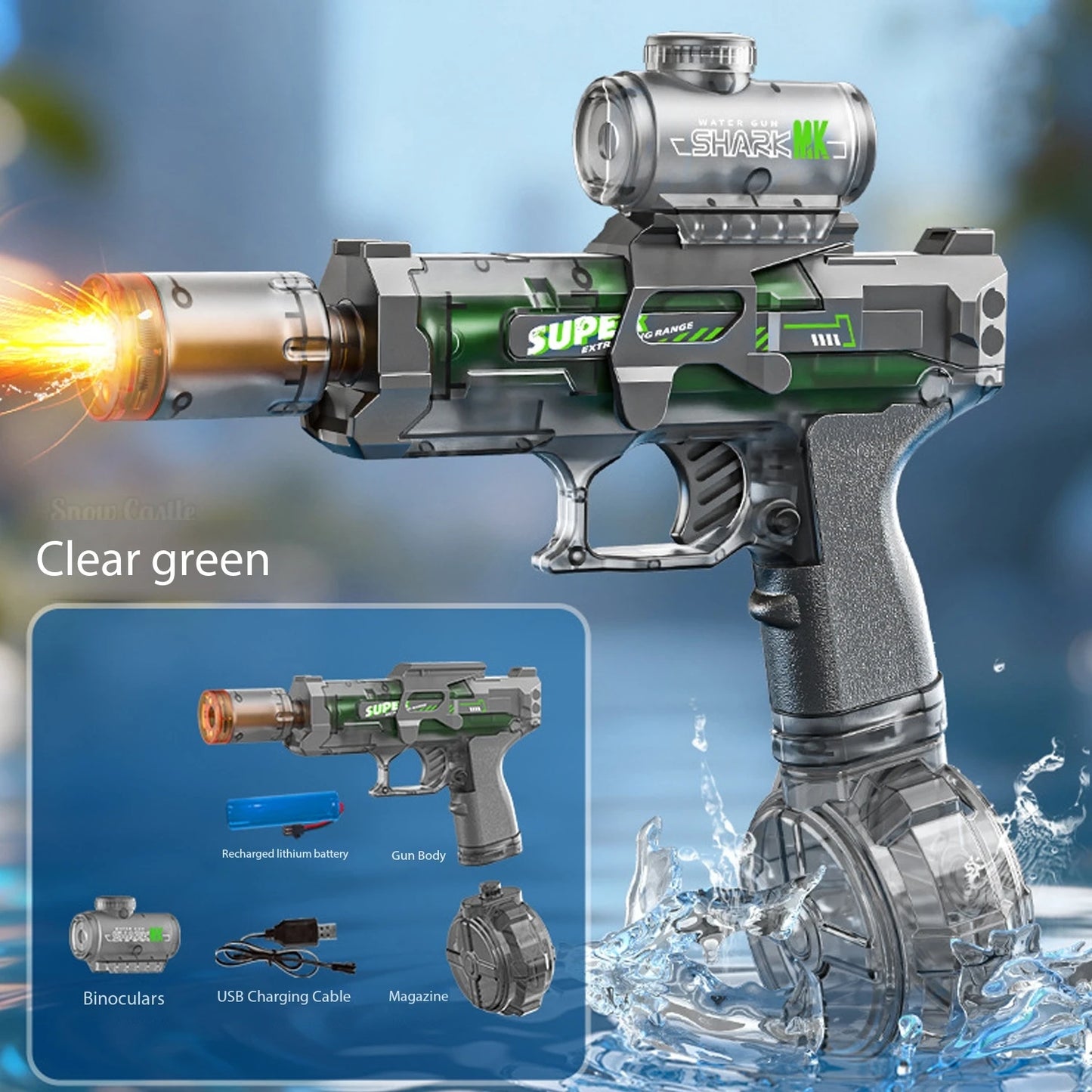 Children Simulated Firing Electric Water Gun Toy Gatling Automatic Continuous Shooting Water Pistol Summer Outdoor Toys for Kids