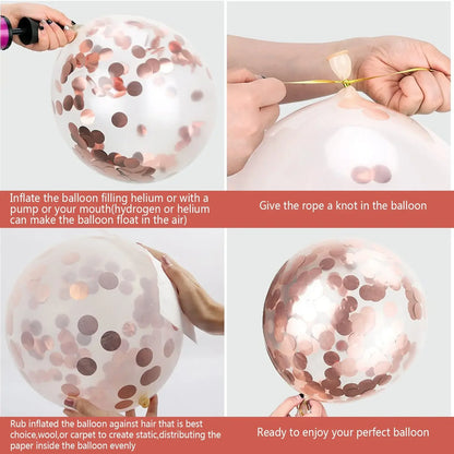25pcs Rose Gold Mixed Balloons 10 15 16 18  20 21 25 30 35 40 50th Birthday Party Decorations  Woman Birthday Anniversary Decor