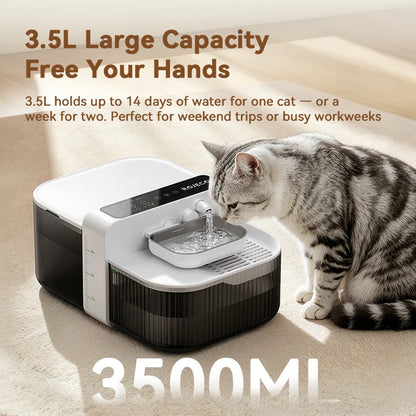 ROJECO 3.5L Wireless Pet Water Fountain Cat Water Dispenser 2000mAh Automatic Sewage Separation Cat Drinking Fountain Supplies