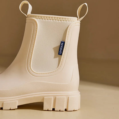 Winter Women's Boots Cotton Padded Women's Rain Shoes Midsole Rain Boots Women Wear-resistant Waterproof Anti Slip Rubber Shoes