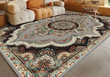 Ethnic Style Bedroom Decor Retro Carpet Light Luxury Carpets for Living Room Washable Lounge Soft Floor Mat Anti-slip Study Rug