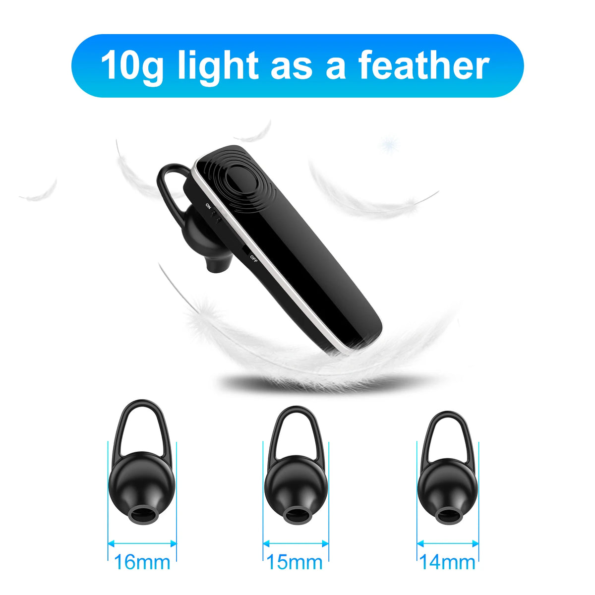New Bee NB12 Wireless Bluetooth Headset Earbuds Earphones With MEMS Micro Ear Hook Handsfree for Driving Business Headphones