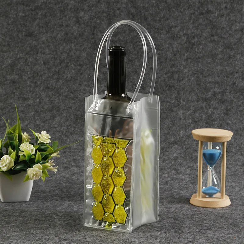 Ice Wine Bag Holder Champagne Beer Cooler Wine Glass Holder Whisky Can Drink Cooler Gel Cooling Chiller Bar Accessories