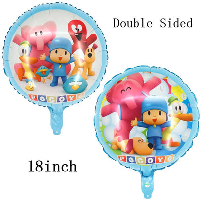 Pocoyoed Foil Air Balloons Eily Pato Latex Ballons Elephant PP Party Happy Birthday Banner Baby Shower Decoration Kids Boys Toys