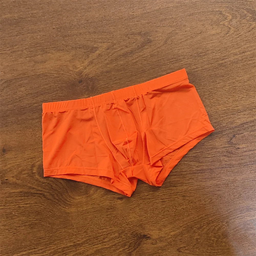 Man Underwear Men's Ice Silk Boxer Shorts Cool Underpants Summer Sexy Thin Panties U Pouch Lingerie Wholesale Price M-XXL